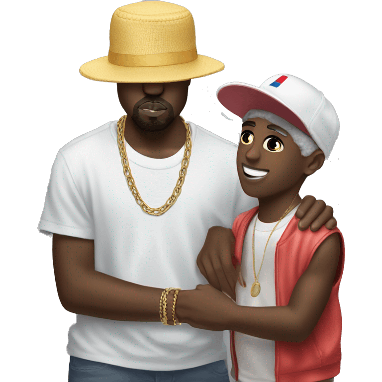 Kanye West giving Lil Yachty a hat emoji