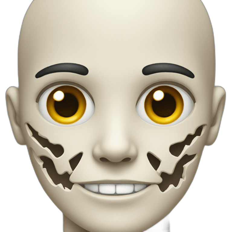 Half-human half-skeleton face emoji