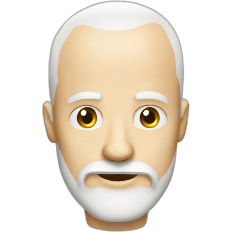 crazy eyed white busy bearded bald man emoji