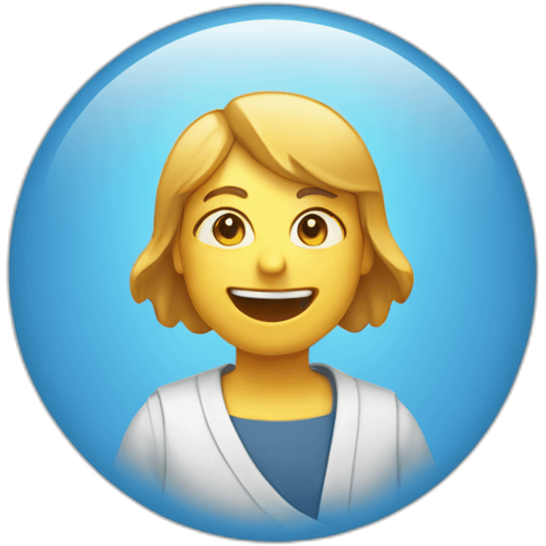 Rond bleu claire avec une confirmation à l’intérieur  emoji