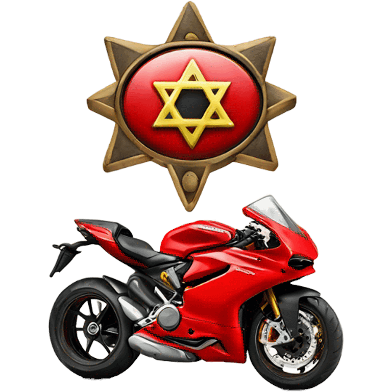 Ducati motorcycle with Star of David  emoji