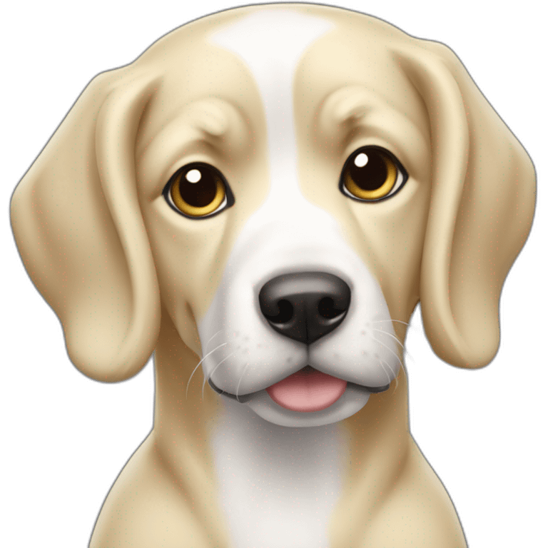 perro blanco orejas blonde emoji