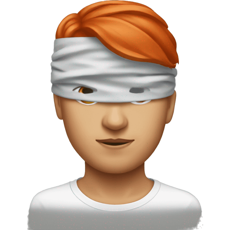 Red head with blindfold emoji