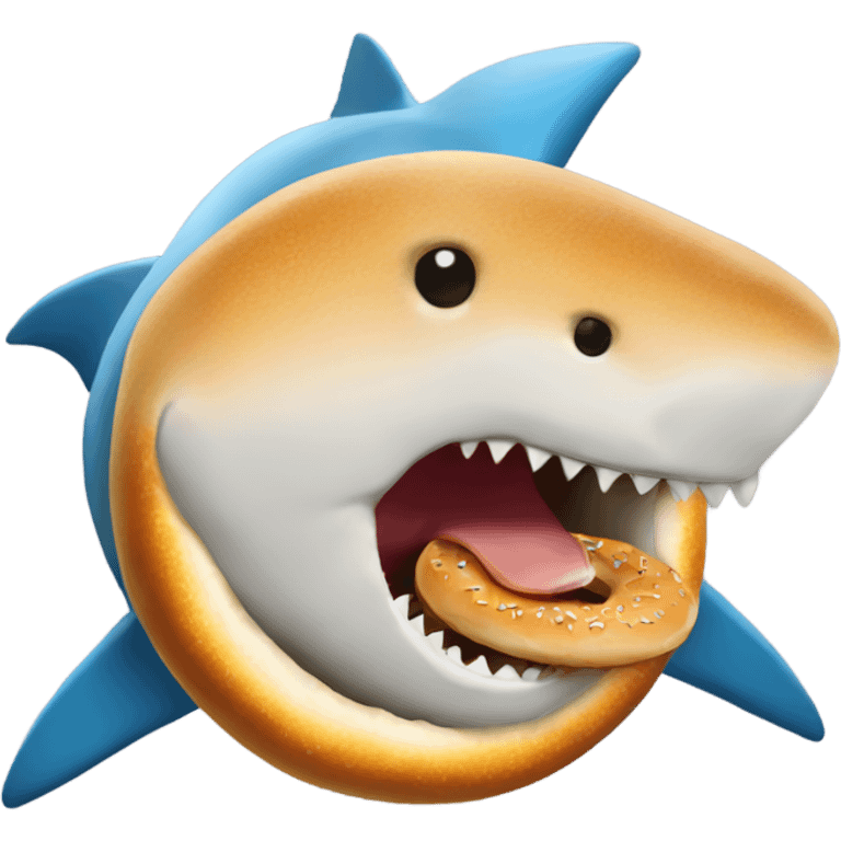 Shark eating a bagel  emoji