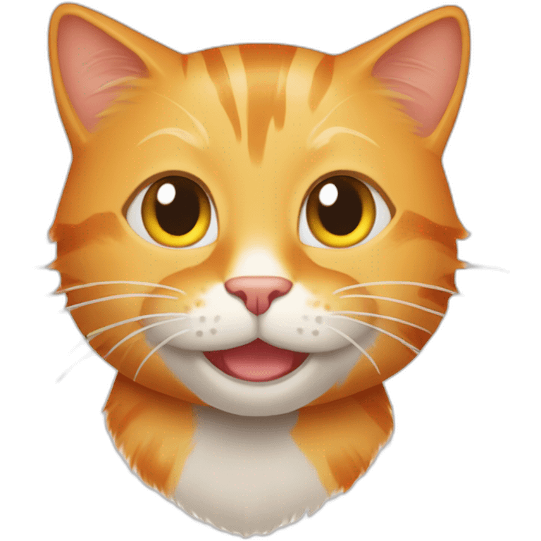 orange tabby cat with mischievious smile emoji