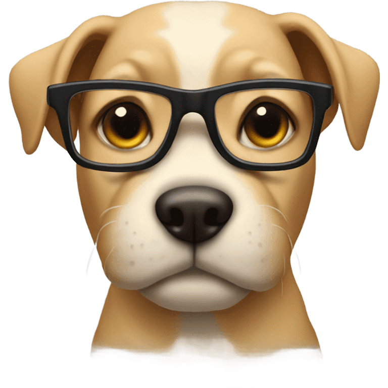 Dog with glasses in a hellcat emoji