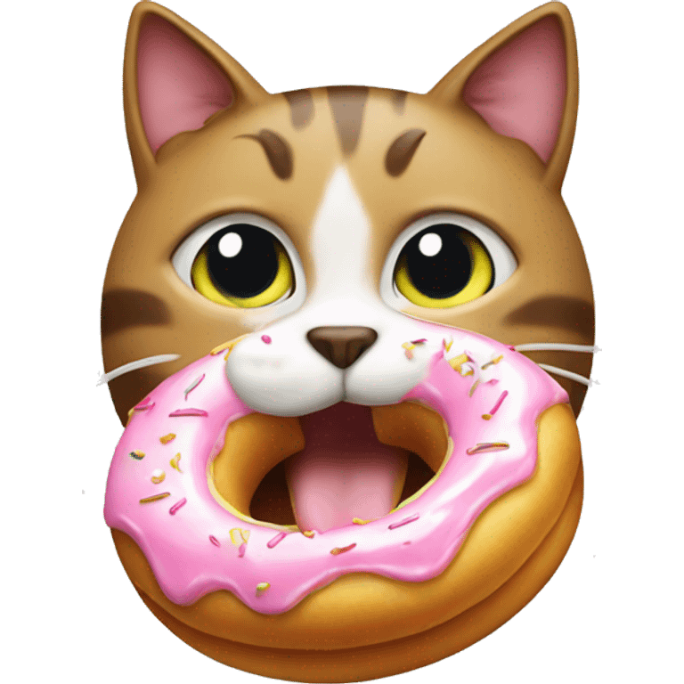 Cat eating donut emoji