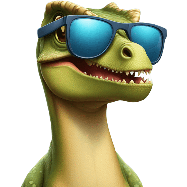 Dinosaur with sunglasses emoji