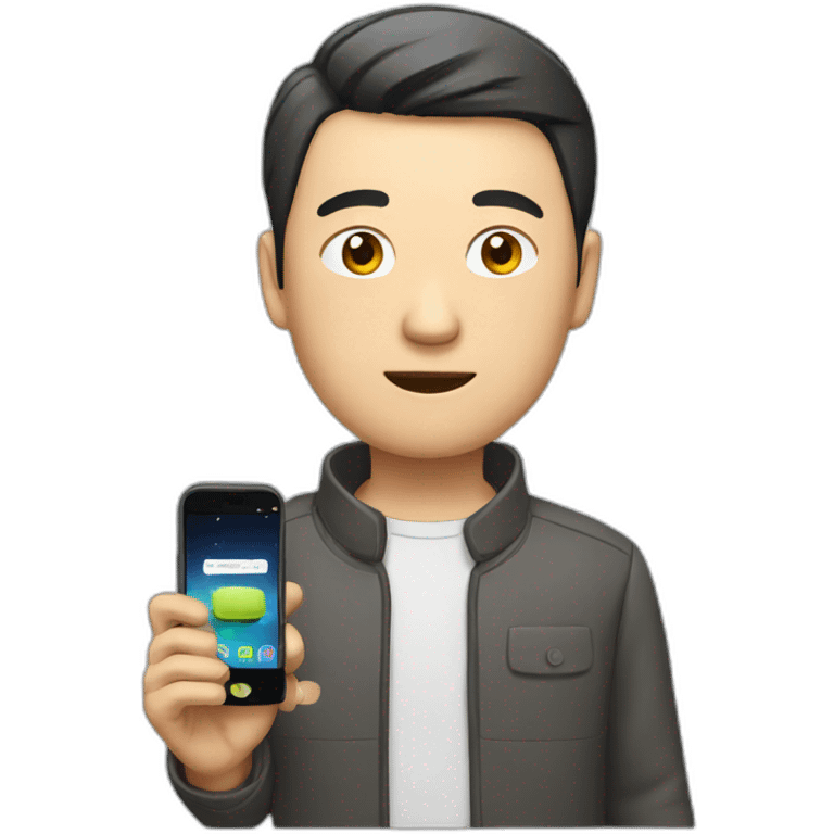 china man with smartphone emoji