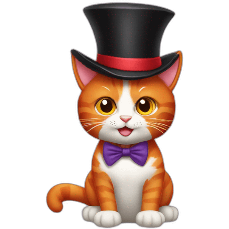 a red cat magician emoji