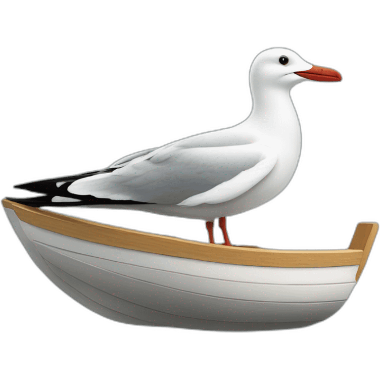 Une mouette sur un bateau emoji