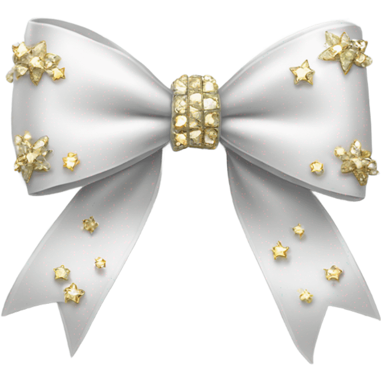 A white bow with sparkle  emoji