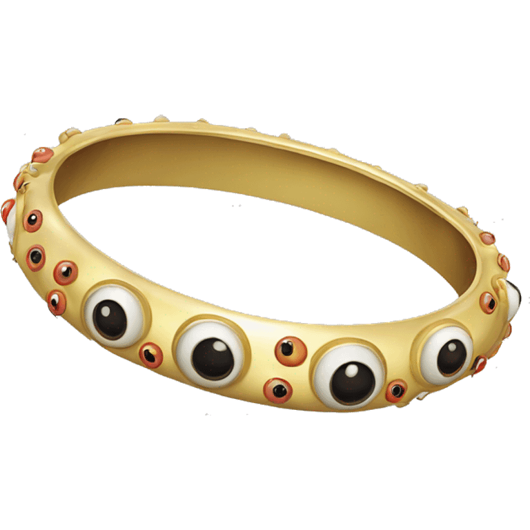 very thin gold bangle ring studded with eyeballs emoji