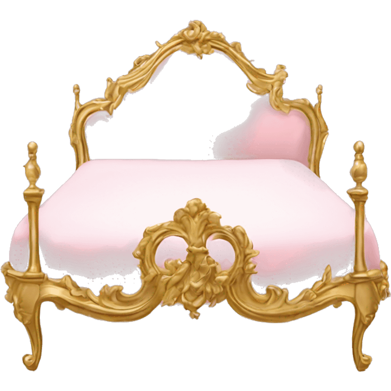 vintage pink and gold rococo bed frame emoji