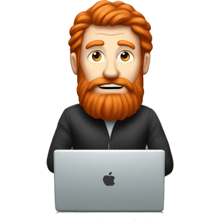 A very large red headed man on a computer emoji