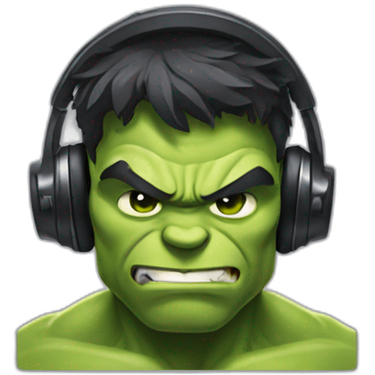 Hulk with headphones  emoji