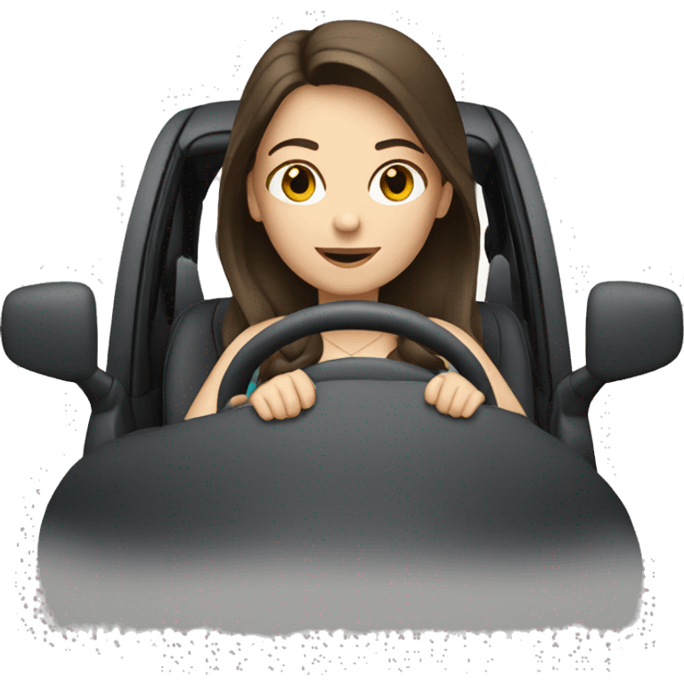 White brunette driving emoji