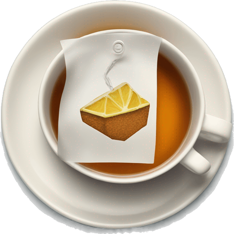 cup of tea cup on the plate with teabag next to it emoji