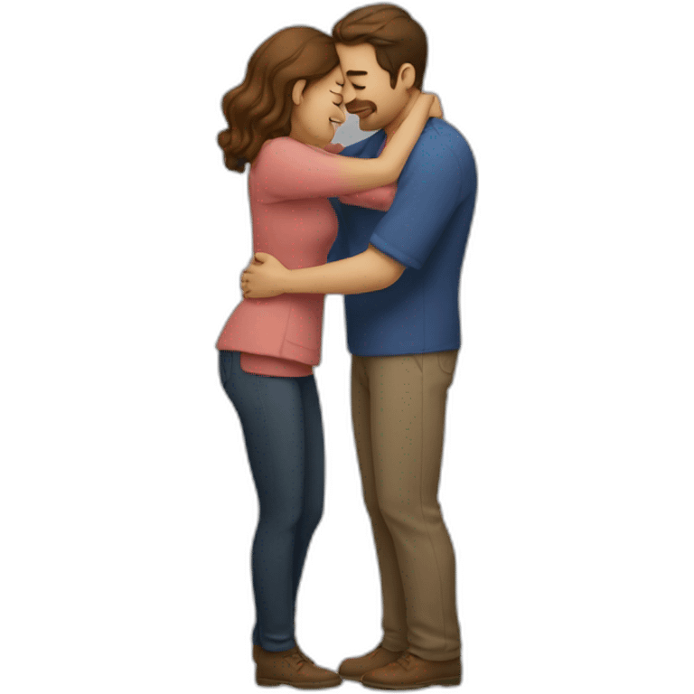 Man hugging woman emoji