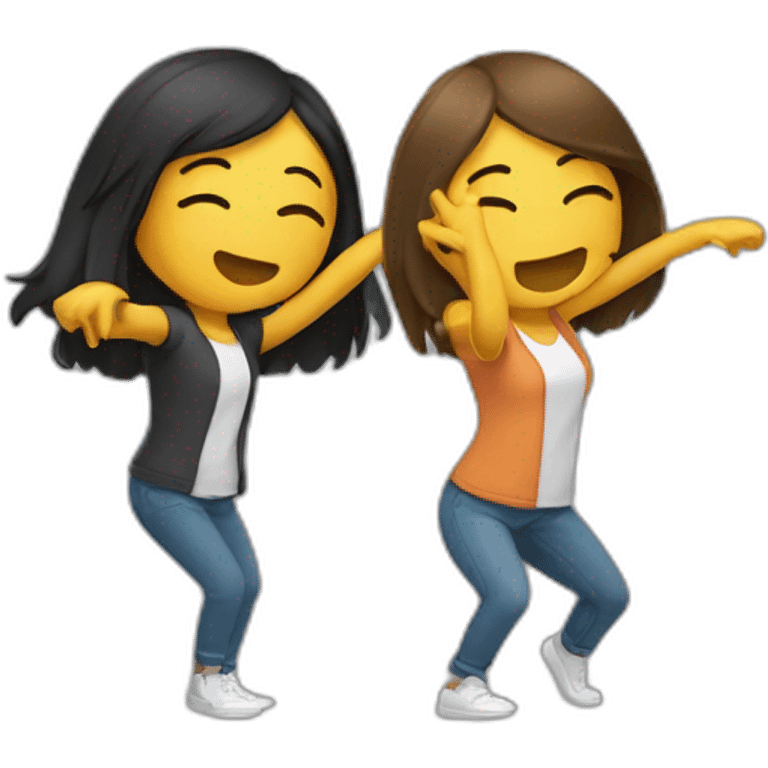 2 filles qui font un dab emoji