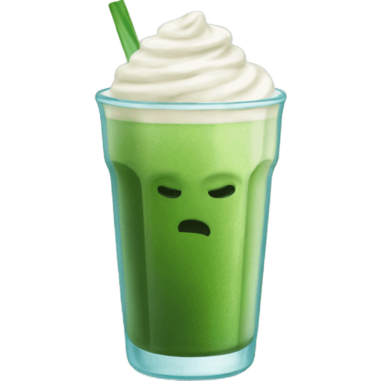 Glass with iced matcha latte emoji