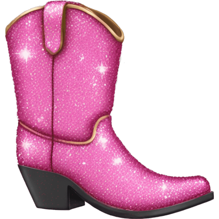 Pink sparkle cowboy boot emoji