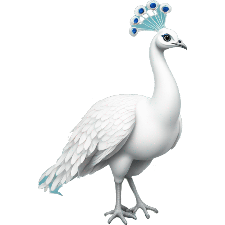 White peacock with a bow emoji