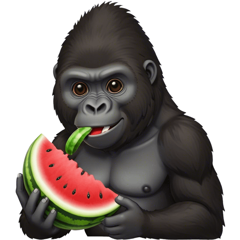 Gorilla eating watermelon emoji