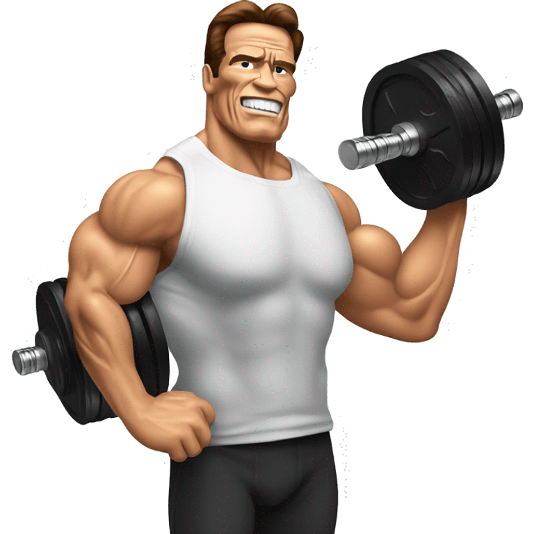 arnold schwarzenegger with dumbbell emoji