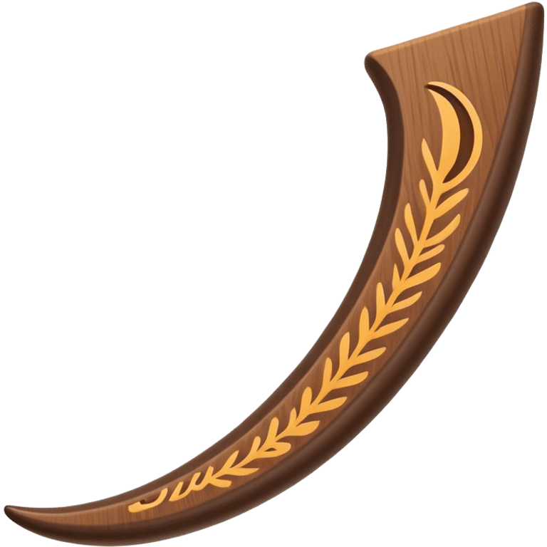 Cinematic Realistic Boomerang Emoji, depicted as a sleek, curved traditional Aboriginal tool rendered with detailed textures and a dynamic sense of motion, symbolizing cultural significance and natural craftsmanship under warm earthy lighting. emoji