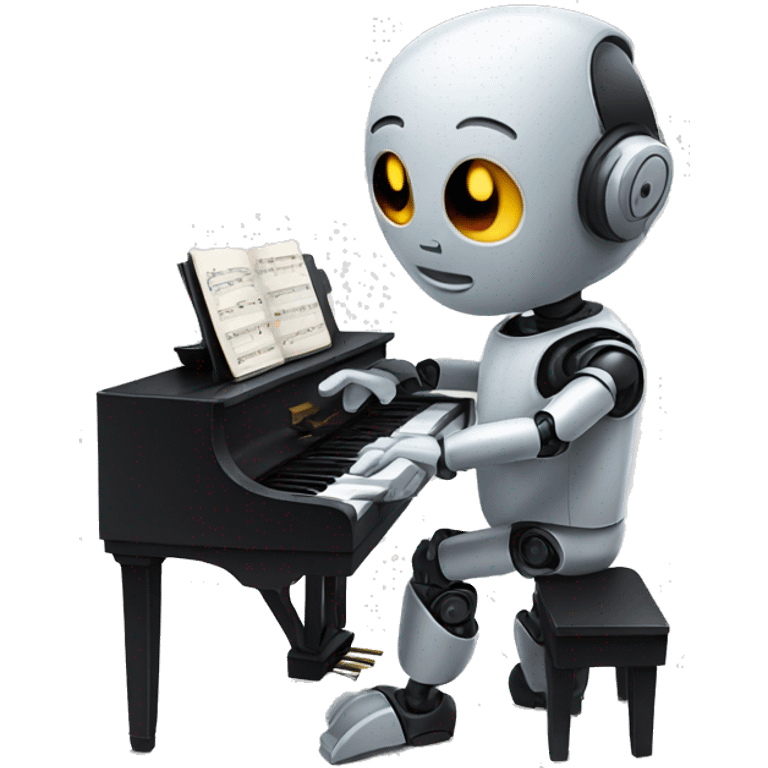 Robot playing piano emoji