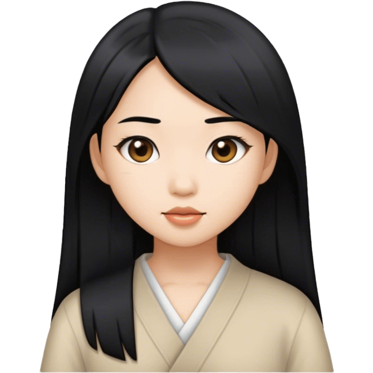 an asian girl with straight black hair emoji