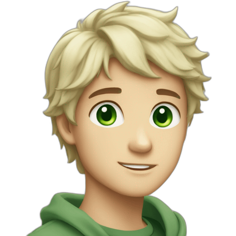 Percy Jackson black hair green eyes emoji