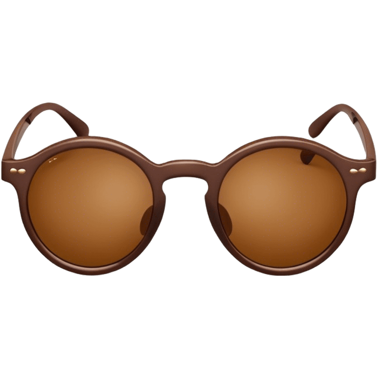 A pair of round-framed sunglasses with brown lenses emoji