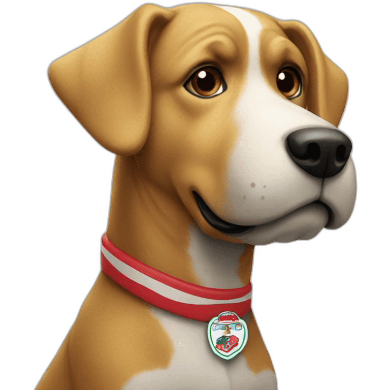 Dog mascot in Southampton jersey emoji