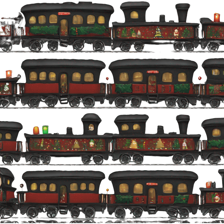 christmas train black emoji