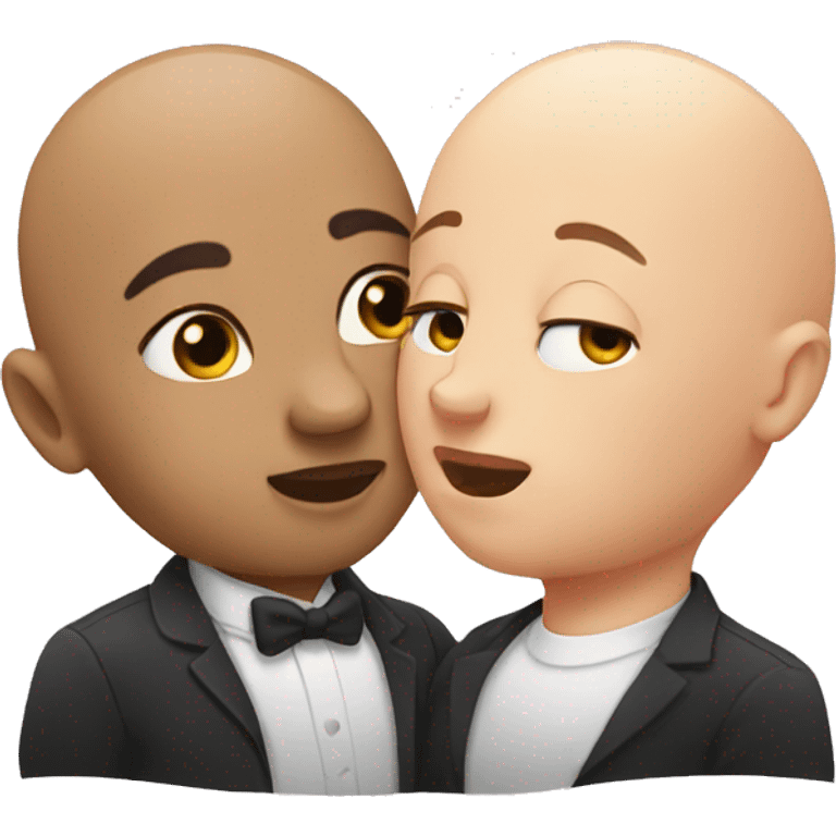 bald people kissing emoji