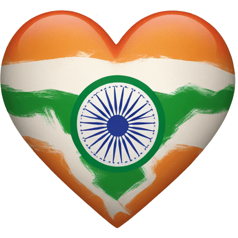 heart with indian flag pattern emoji