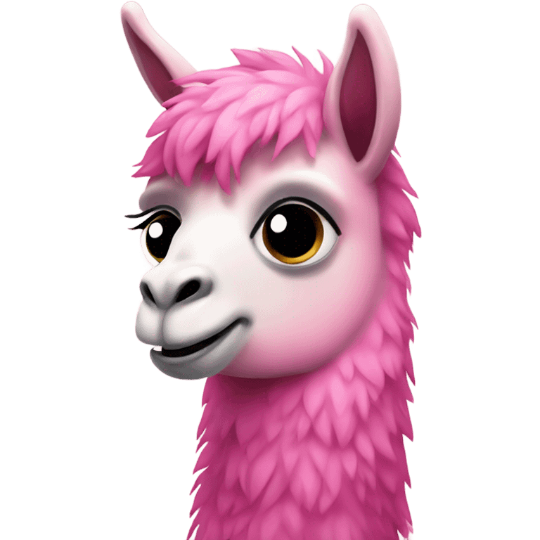 Super cute pink llama emoji