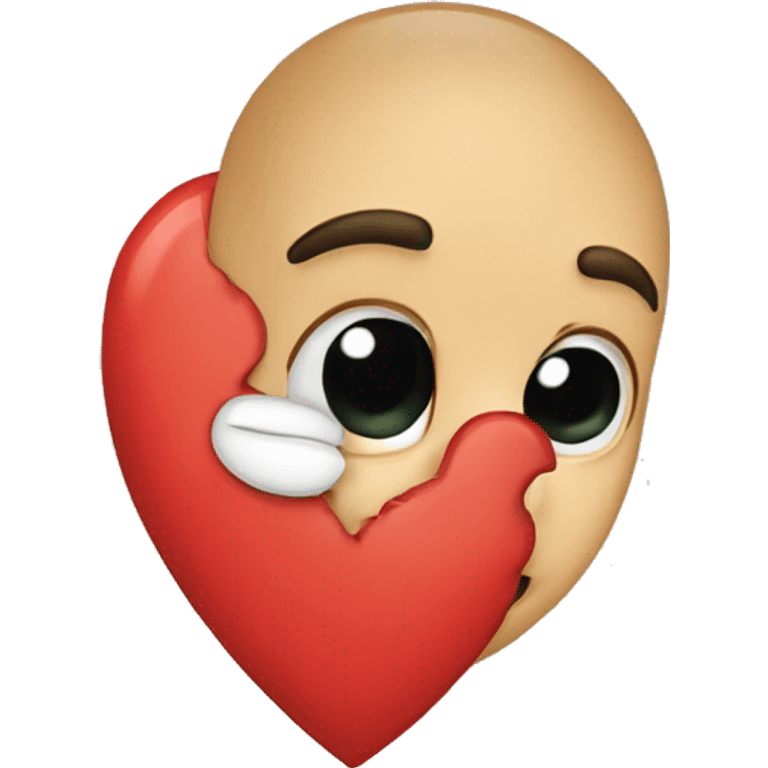 Half heart with a hand on a cheek emoji