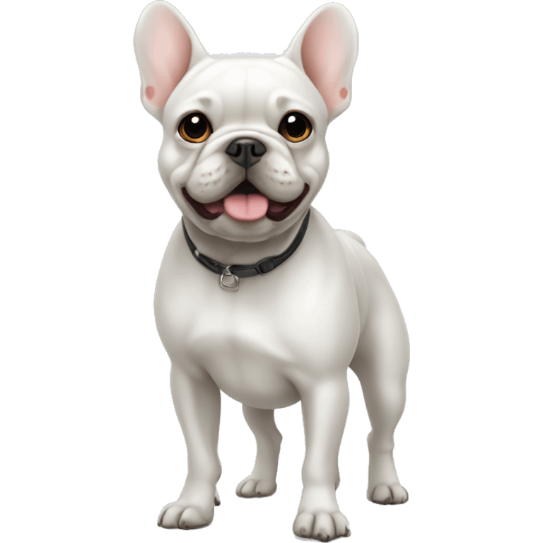 White Frenchie standing emoji