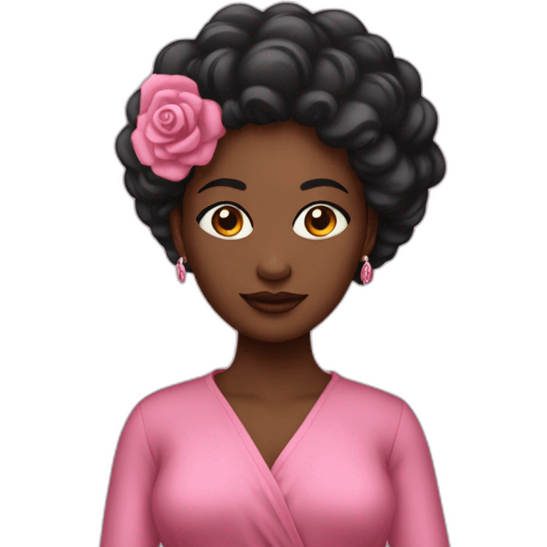 Femme noire en robe rose emoji