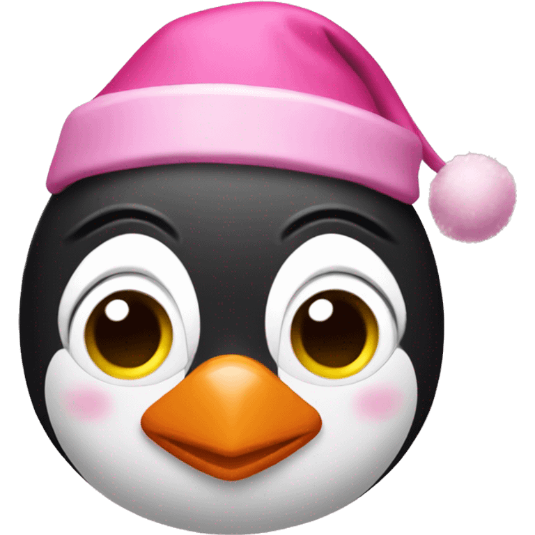 Pink Christmas penguin emoji