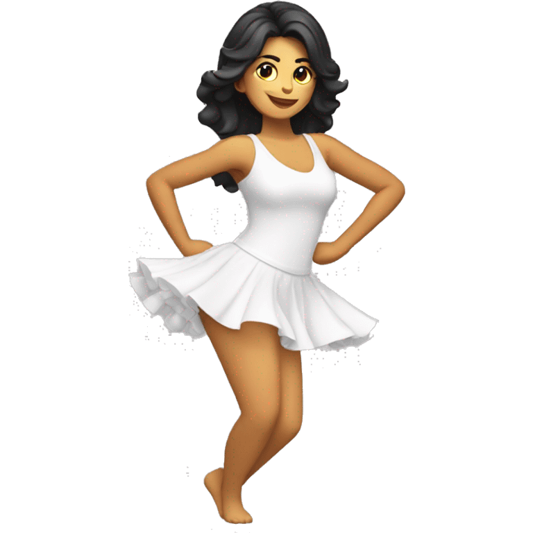 Chica morena bailando baile moderno emoji