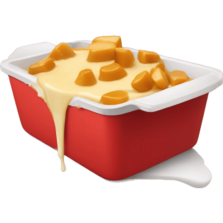 Poutine cheese and gravy in red container emoji