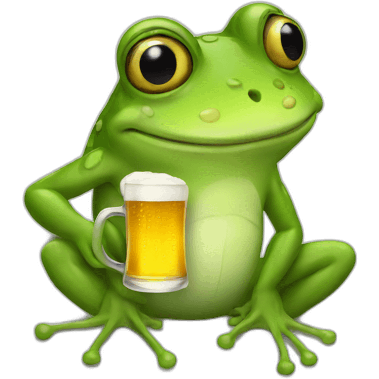 frog drinking beer emoji