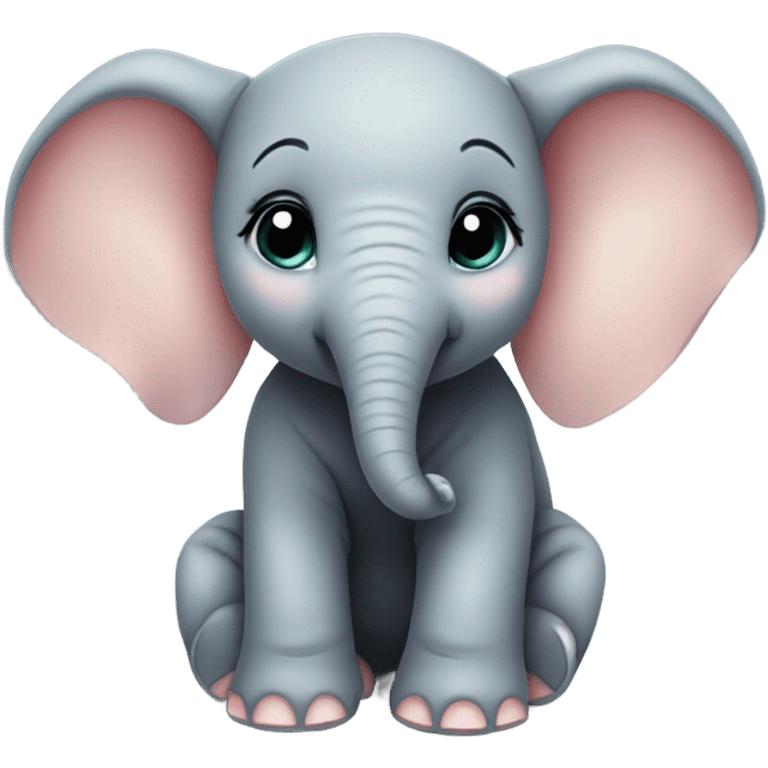 Cute Baby elephant with thick eyelashes emoji