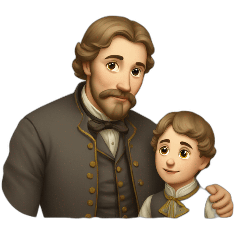 Father and son from Russian nineteen century family emoji