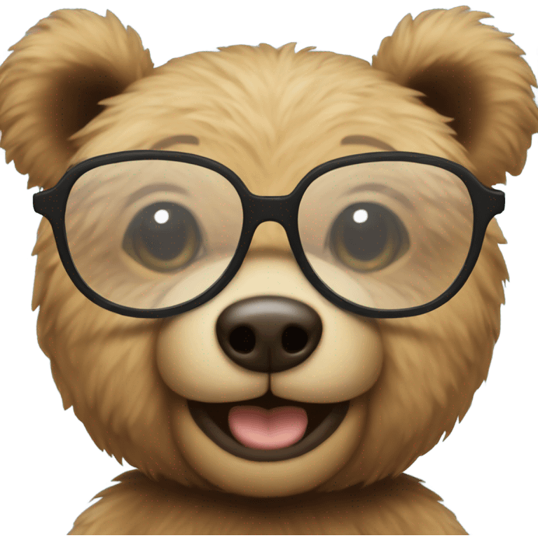 Teddy bear with glasses emoji