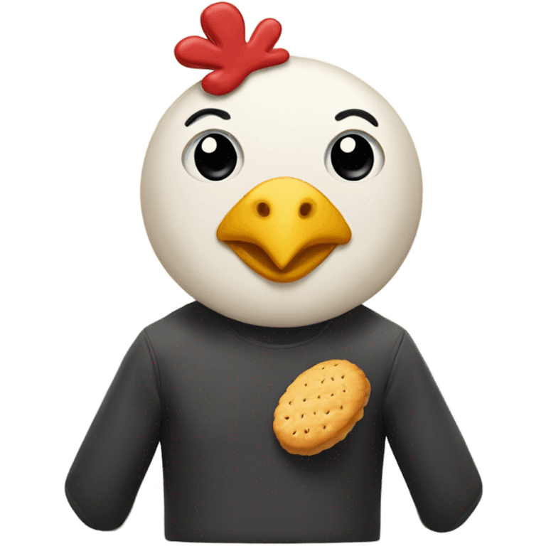 a biscuit with chicken  emoji